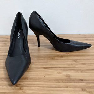 Aldo black leather heels.